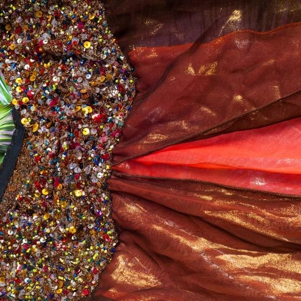 Premium fabric texture in warm earthy tones
