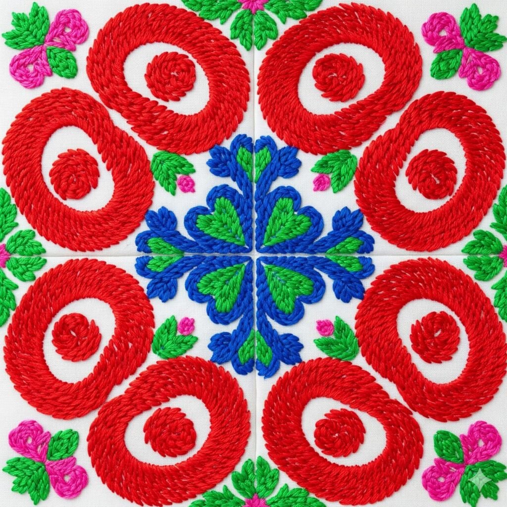Hmong Snail Swirl Embroidery Pattern